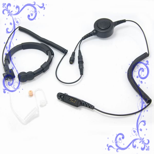 MOTOROLA GP328，GP338，HT750對講機喉振式耳機帶大圓PTT 泛宇無線電對講機